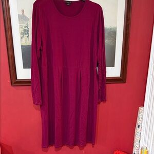 J. Jill Deep Magenta Long Sleeve Dress size large